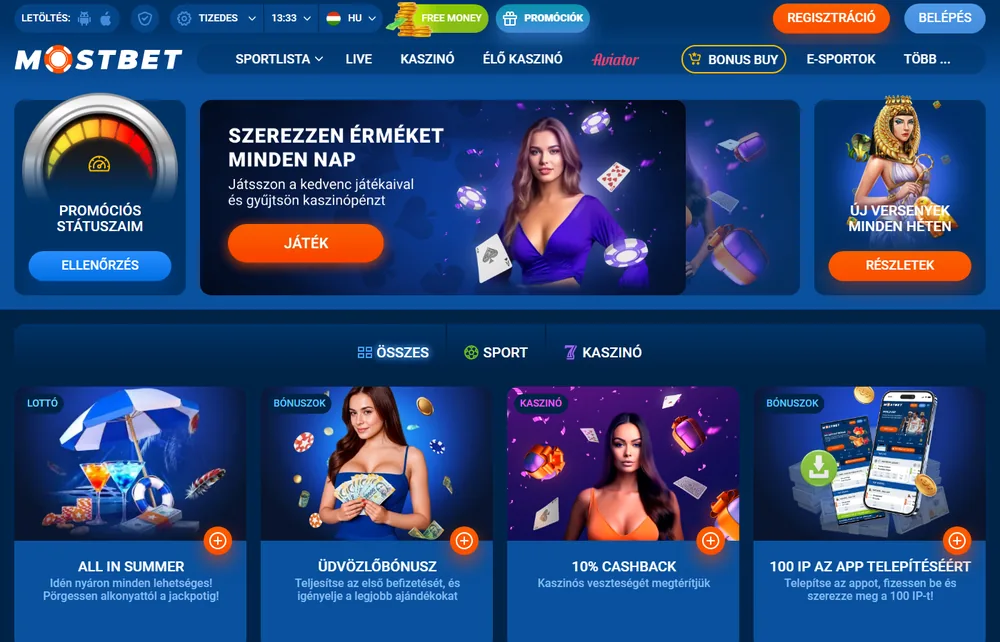 A Mostbet üdvözlő bónusza és promóciós ajánlatai az operátor oldalán